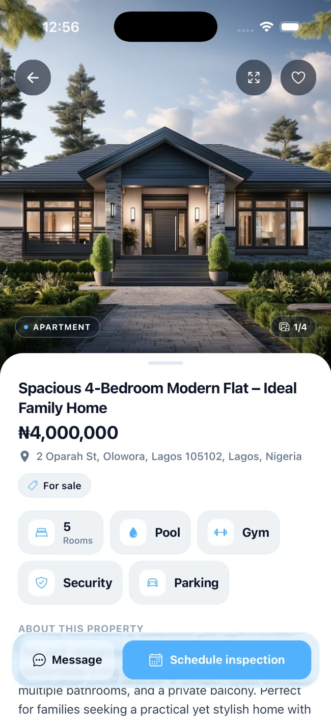 Oppida property details screen